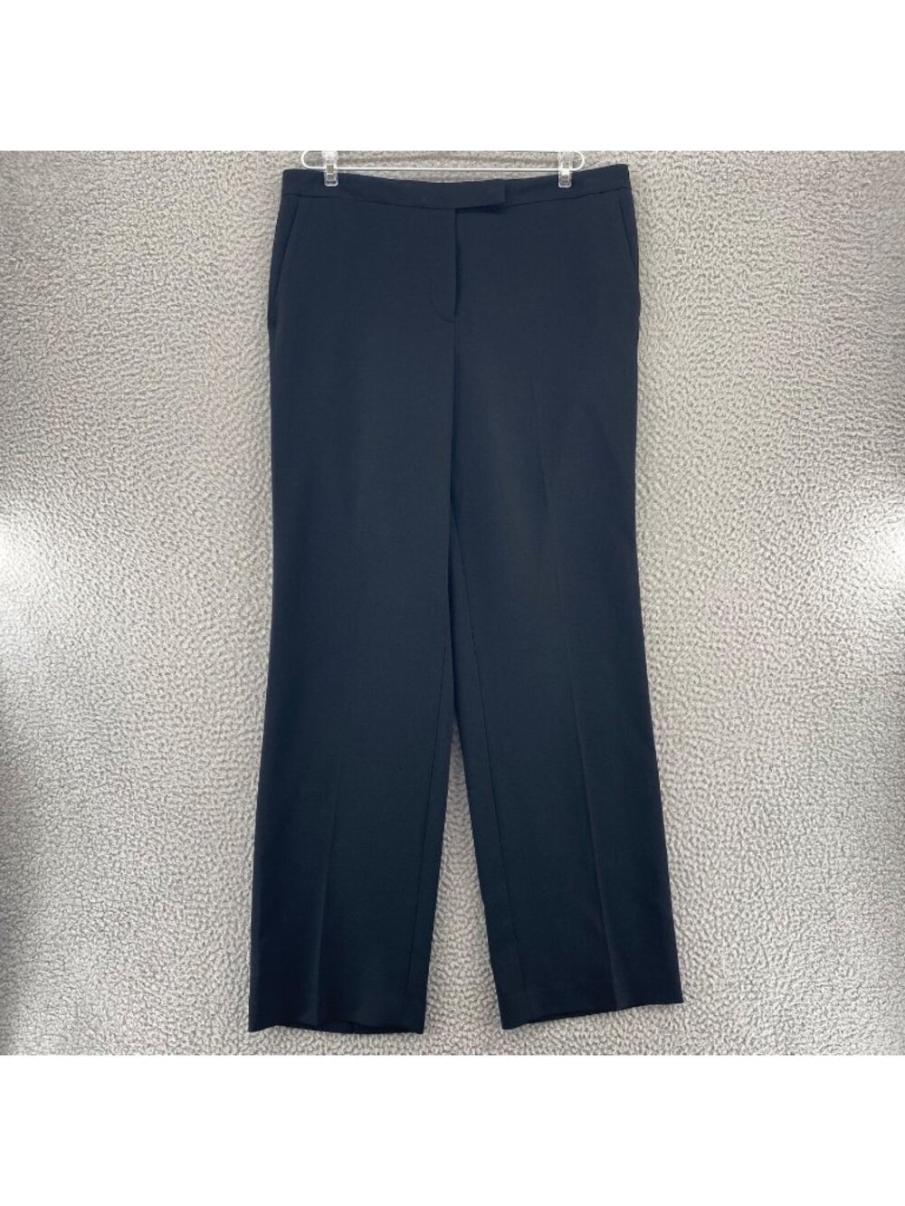 Kasper Pants Womens 8 Black Straight Leg Dress Trousers Pockets Stretch Career